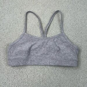 Alo Yoga Sports Bra Heather Gray Strappy Razor Back Womens Size Small Yoga Bra